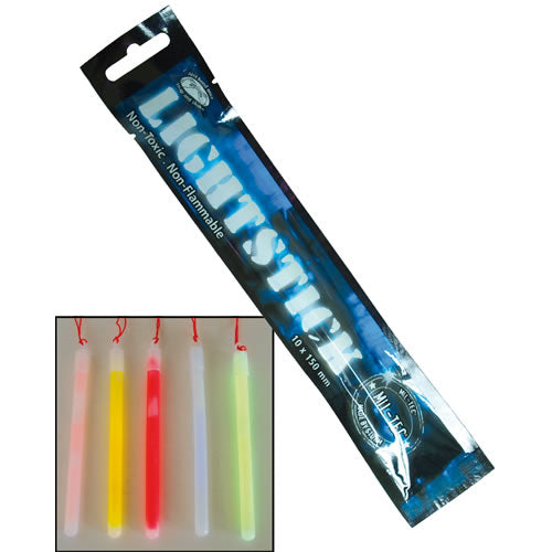 Luz química MIL-TEC verde, 150 mm de largo y 10 mm de grosor, resistente e impermeable