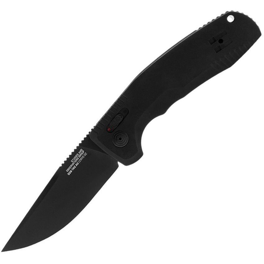 Navaja plegable SOG-TAC AU con hoja D2 lisa y acabado negro