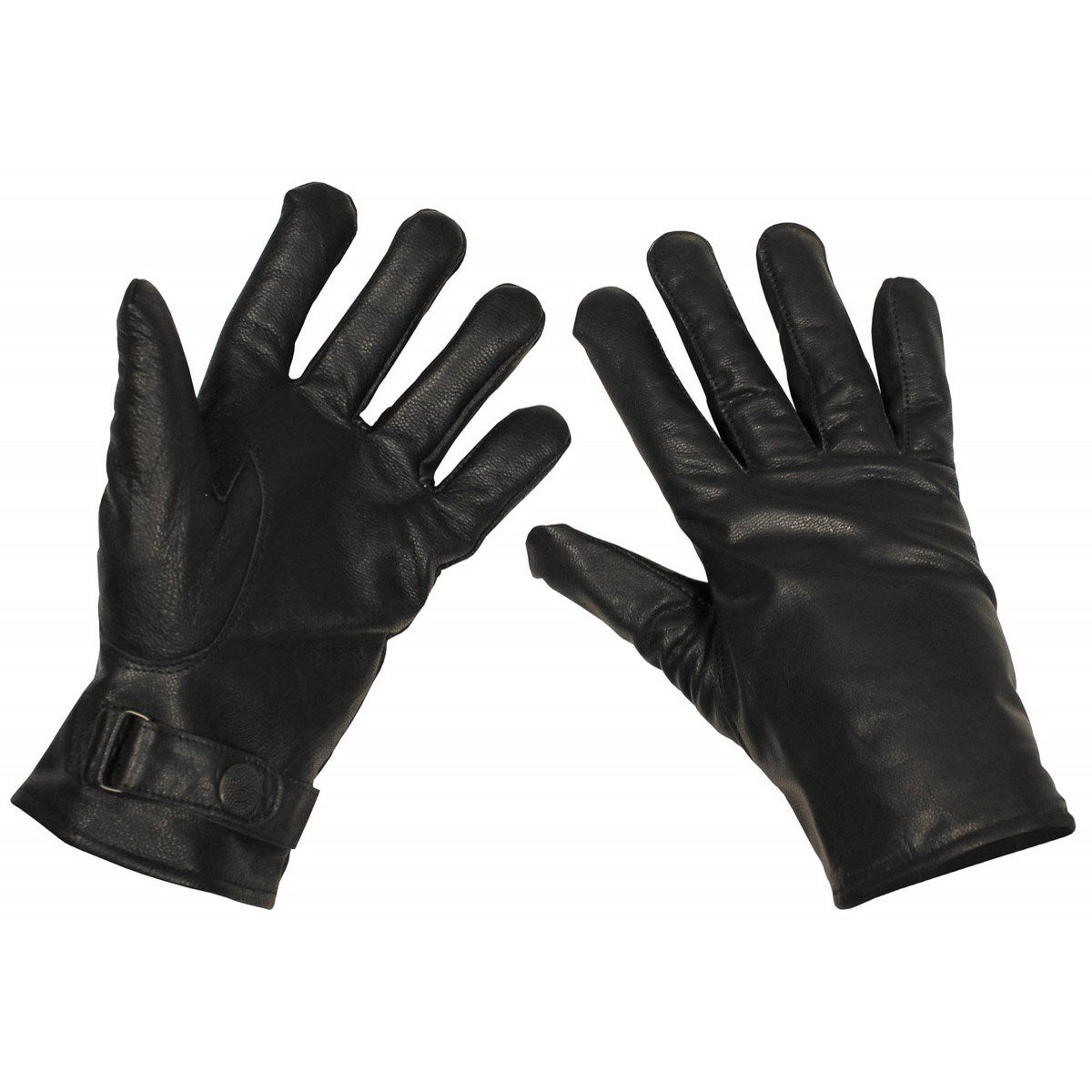 Guantes de cuero BW forrados negros - Rukavice kožené BW s podšívkou - 15061A