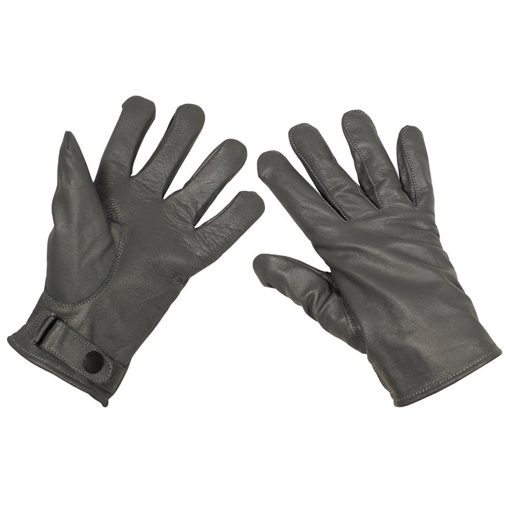 Guantes de cuero BW forrados, color gris - 15061M