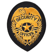 Parche GOLD SECURITY con leyenda SECURITY OFFICER, tamaño aprox. 7 x 9 cm