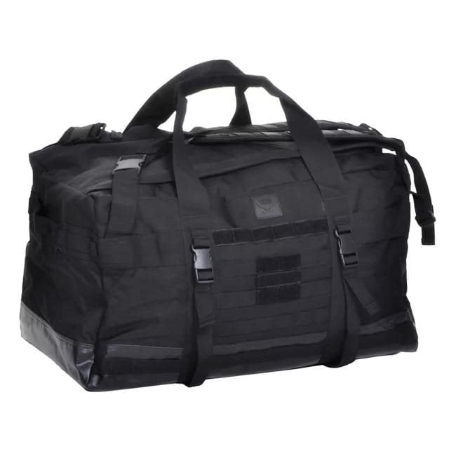Bolsa GURKHA 65 l carry-all negra, diseño táctico para equipo y viajes