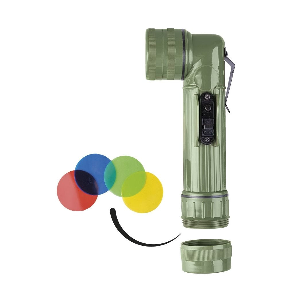 Linterna tipo US grande 'pipa' color verde, copia de la clásica linterna americana