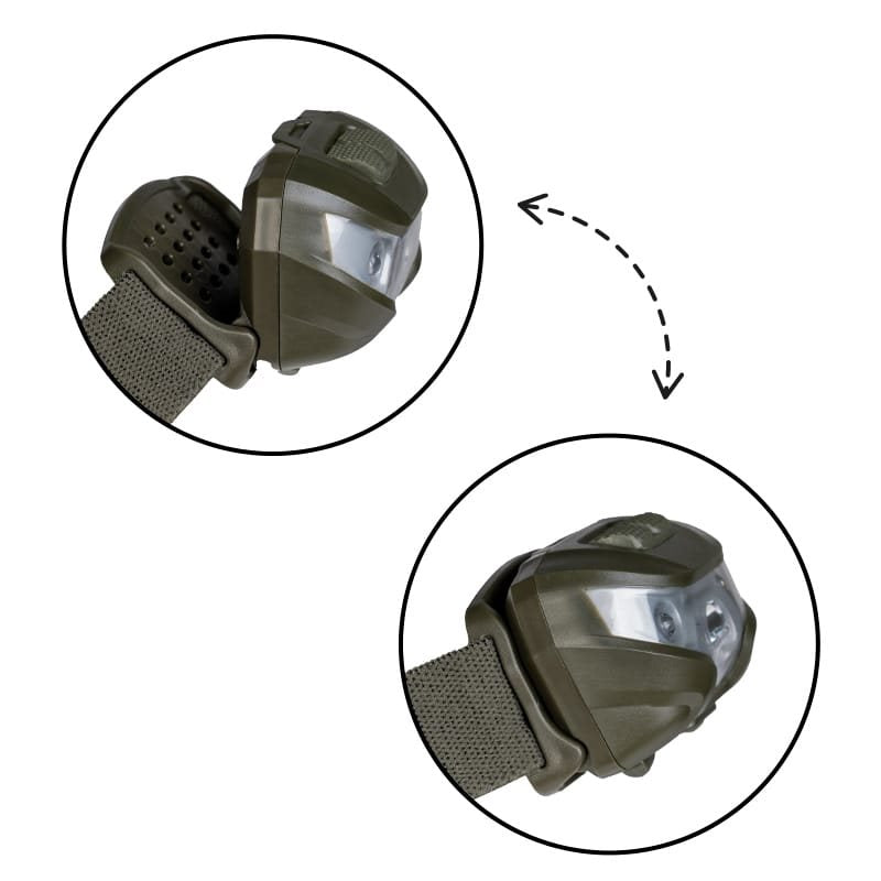 Linterna frontal LED CREE XPE verde