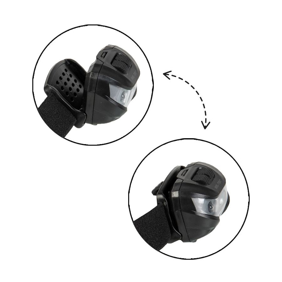 Linterna frontal LED CREE negra - vista frontal del producto