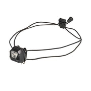 Linterna frontal MINI negra con clip y correas desmontables, 80 lúmenes, luz blanca y roja (LED)