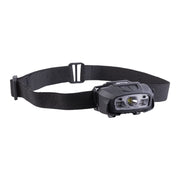 Linterna frontal GC220 recargable negra con luz blanca y roja e incluye cable USB-C