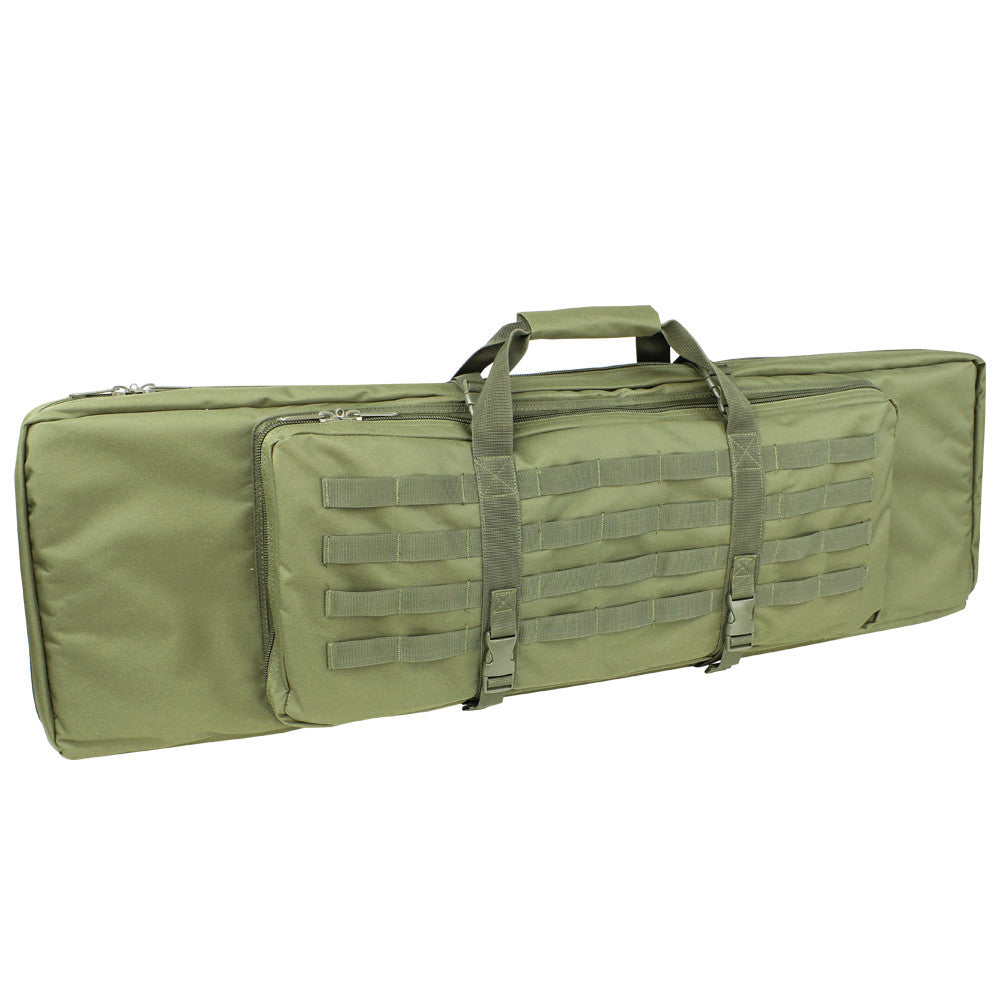 Bolsa para rifle 105 cm verde con 3 bolsillos desmontables y correas