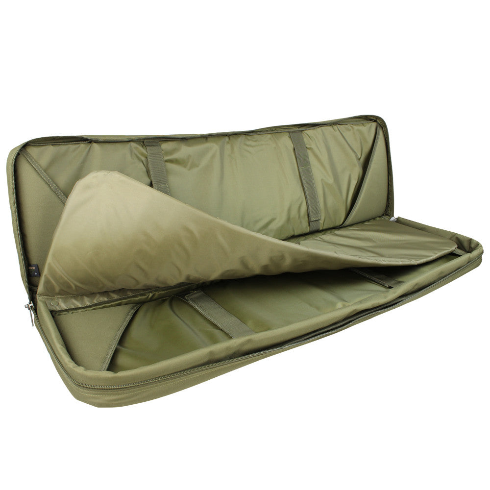 Bolsa para rifle 105 cm verde con 3 bolsillos desmontables y correas