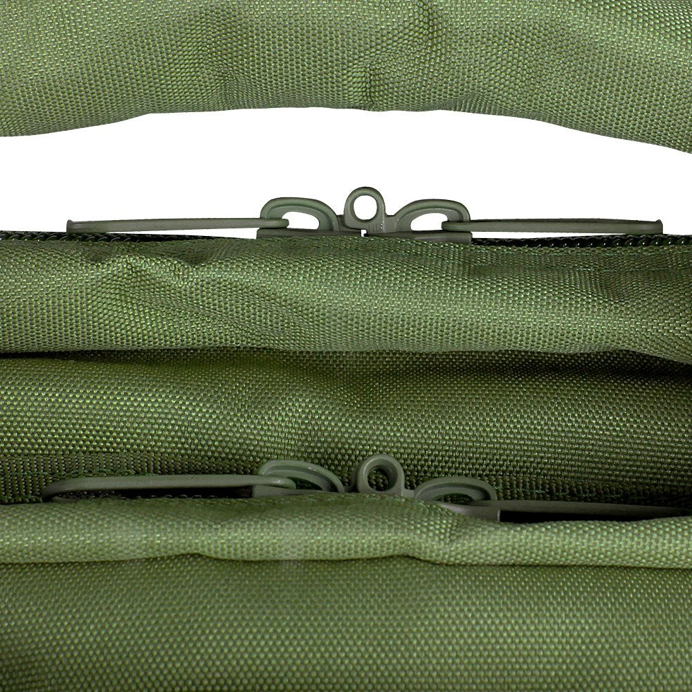 Bolsa para rifle 105 cm verde con 3 bolsillos desmontables y correas