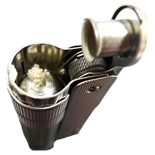 Encendedor IMCO original plateado, recargable con gasolina, llama resistente al viento