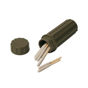 Caja impermeable verde para cerillas con pedernal - 7,5 x 2,5 cm