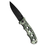 Navaja plegable Mil-Tec con hoja negra y empuñadura en camuflaje ACU Digital