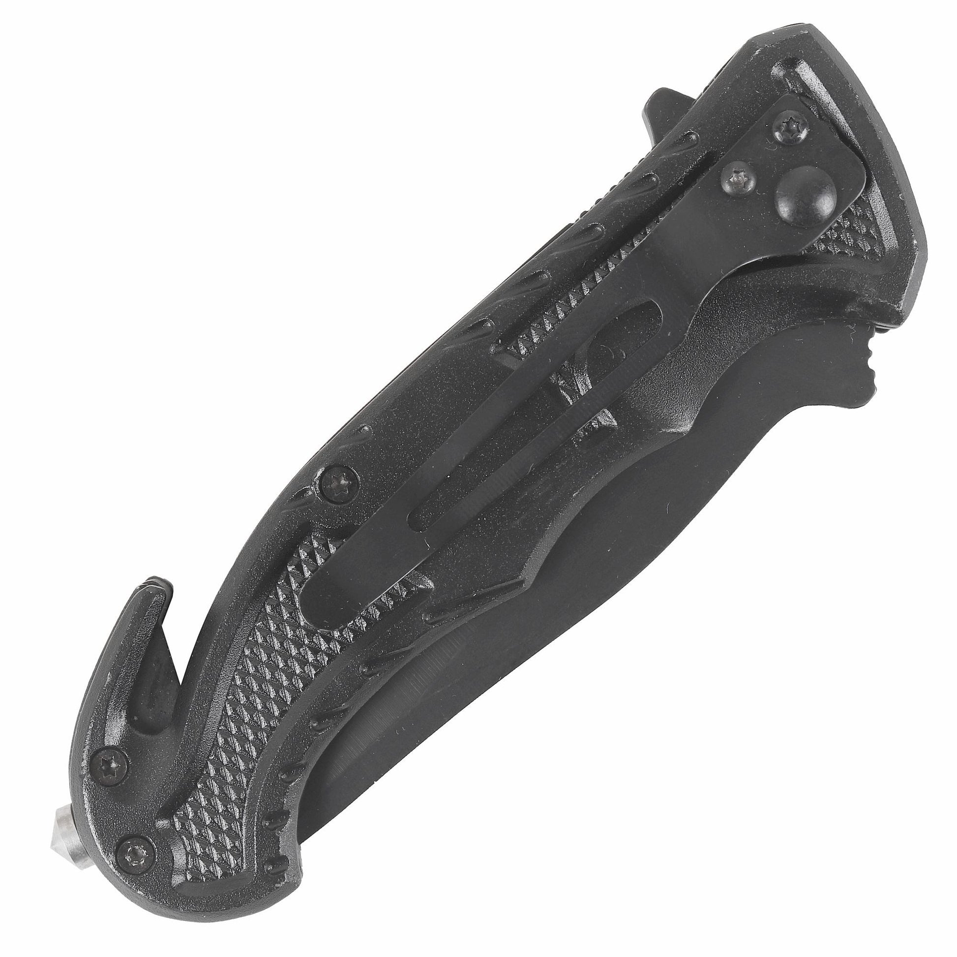 Cuchillo plegable RESCUE EMS con clip y cortador de correas