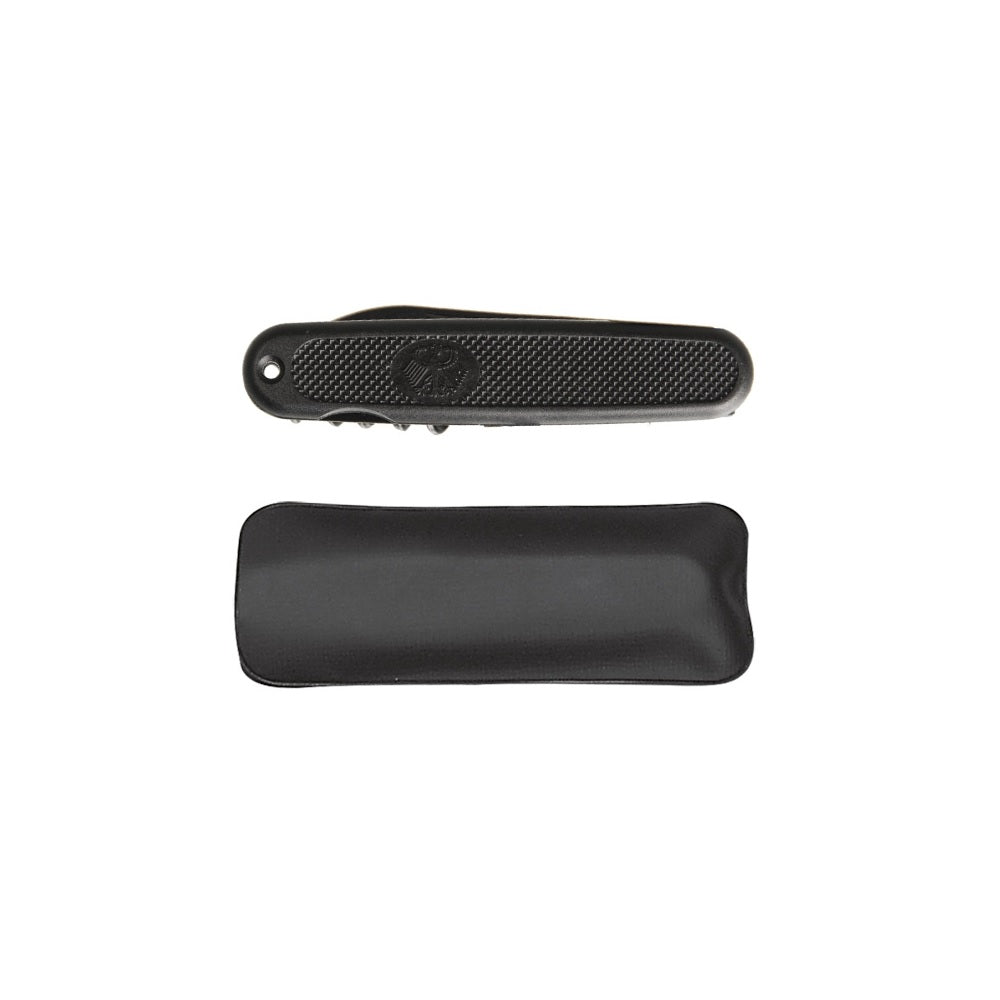 Navaja plegable negra BW multifunción con águila, hoja 8 cm y herramientas integradas