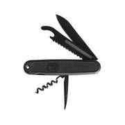 Navaja plegable negra BW multifunción con águila, hoja 8 cm y herramientas integradas