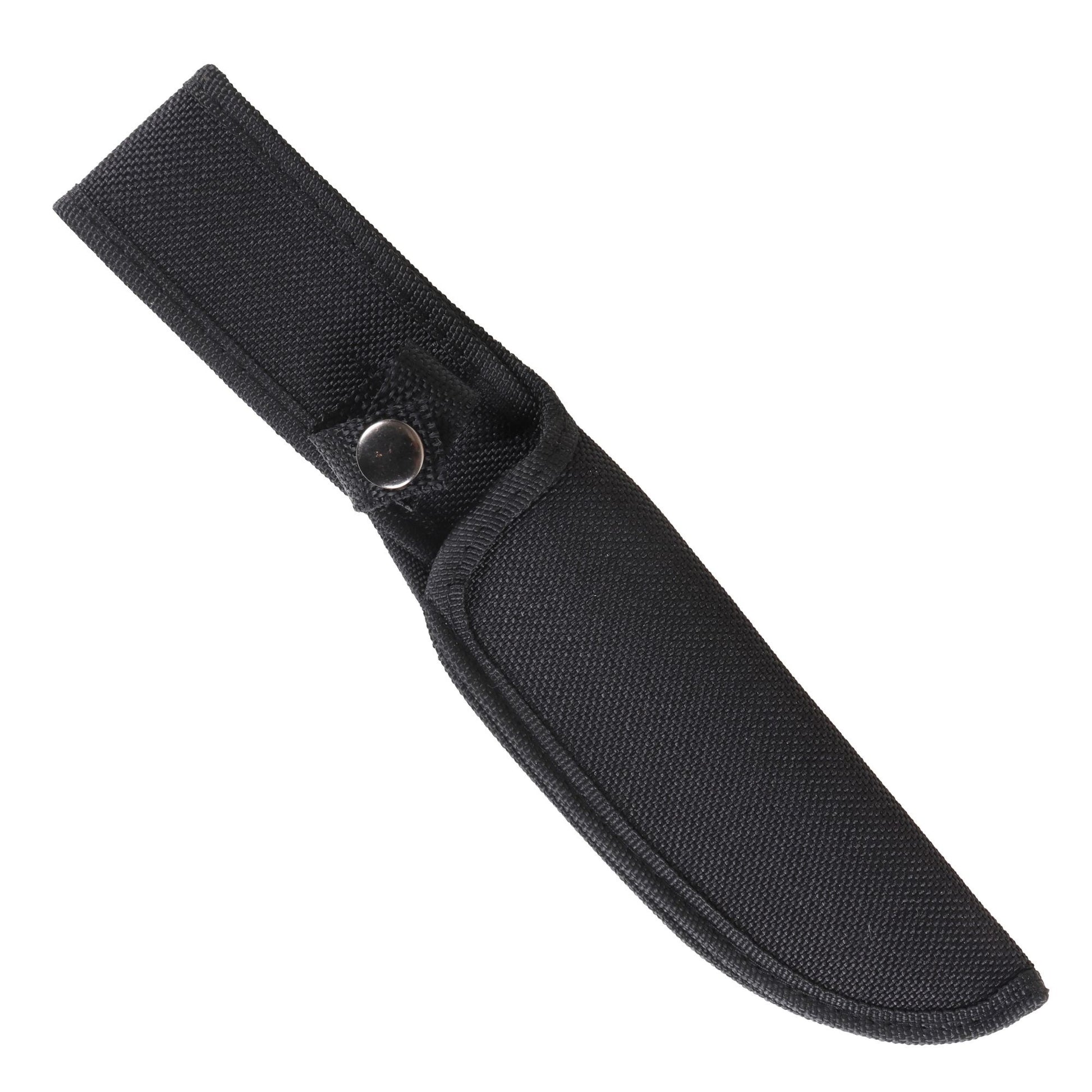 Cuchillo táctico negro con hoja ennegrecida y funda CORDURA