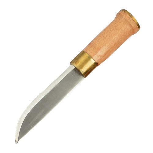 Cuchillo finlandés pequeño 24 cm con empuñadura de madera y funda de cuero