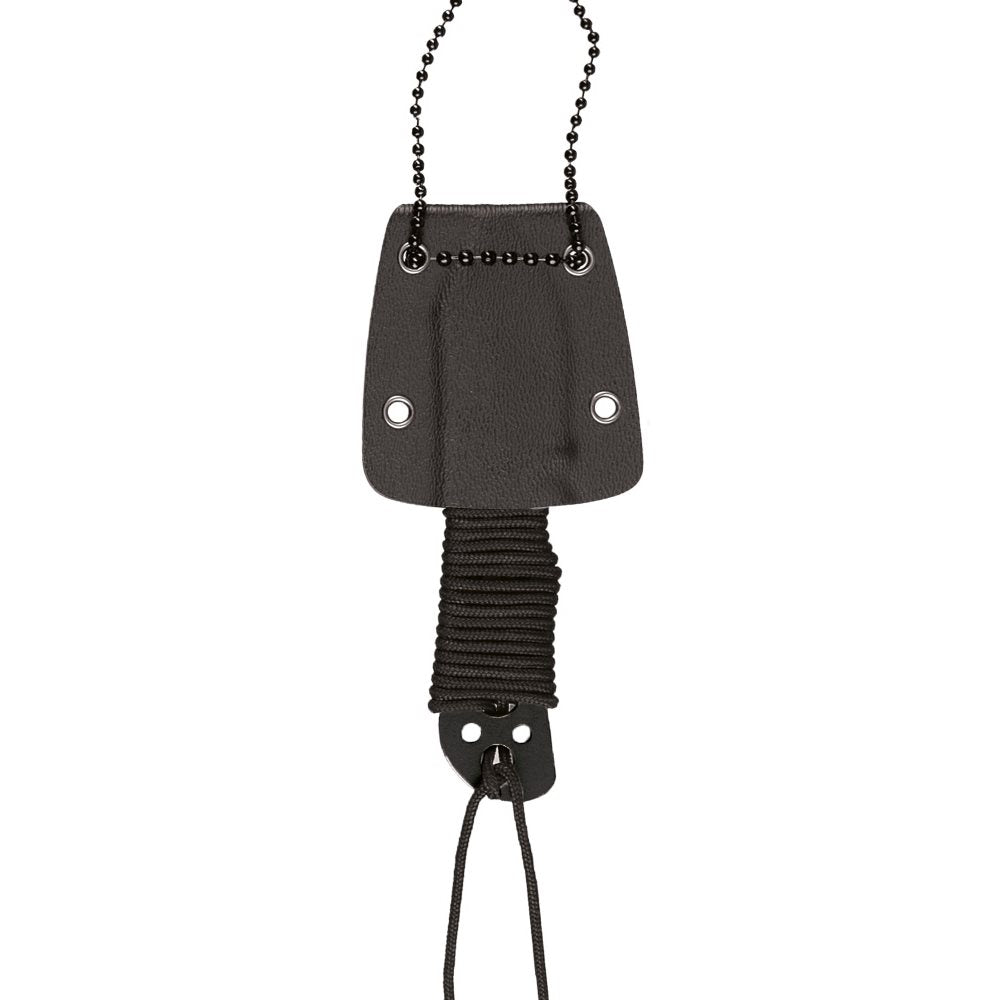 Cuchillo de cuello con funda plástica y cordón paracord