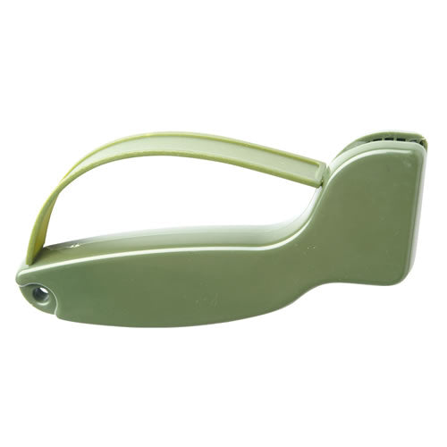 Afilador de cuchillos con mango en D verde de plástico ABS