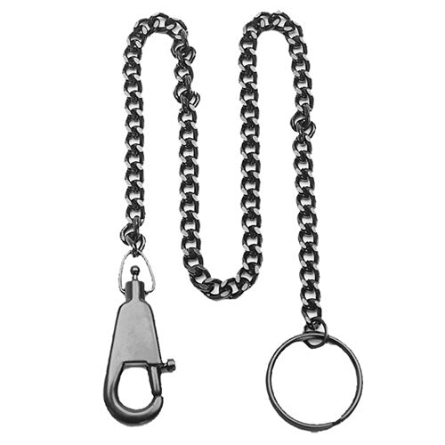 Cadena negra 40 cm con mosquetón