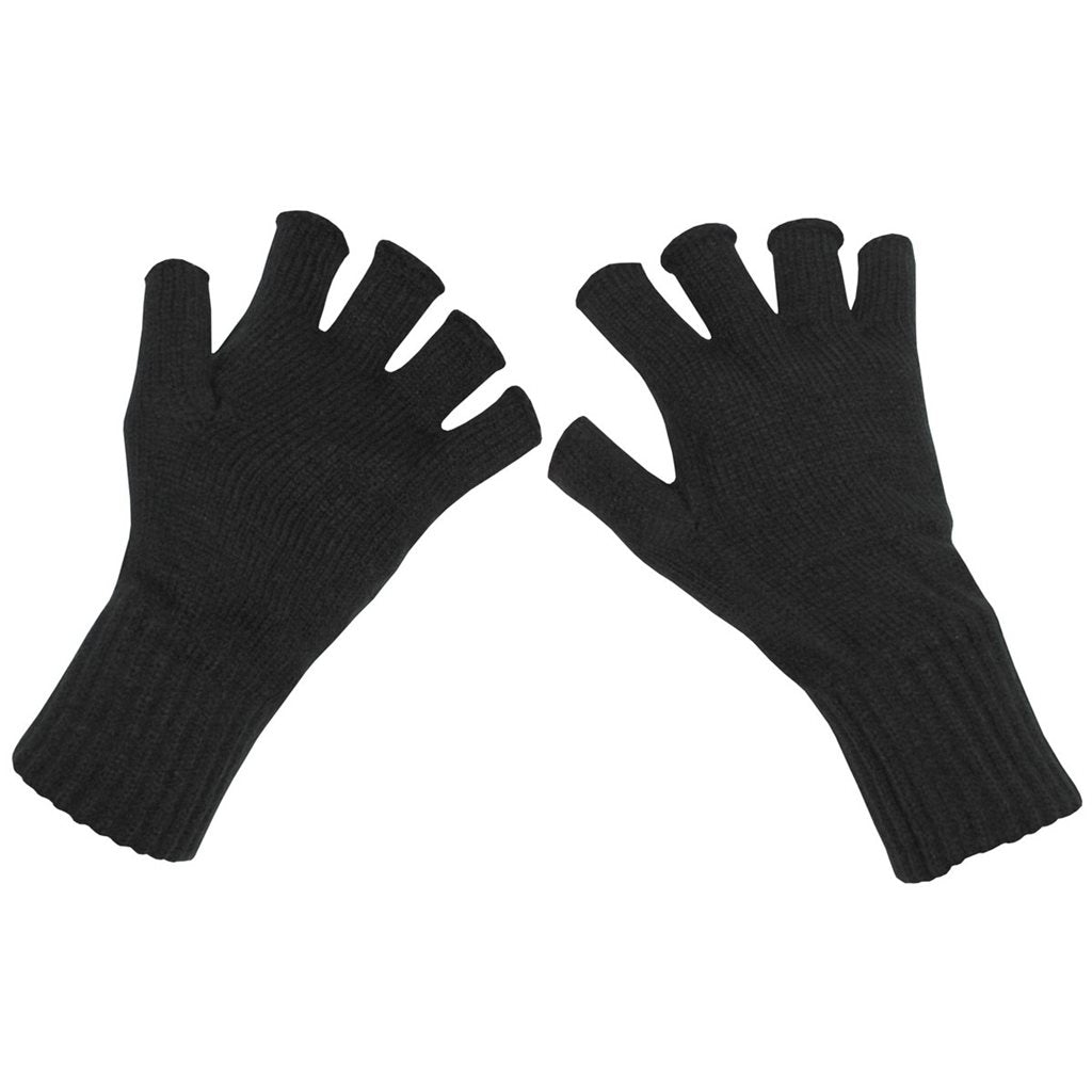 Guantes sin dedos de punto negros 100% acrílico - 15453A