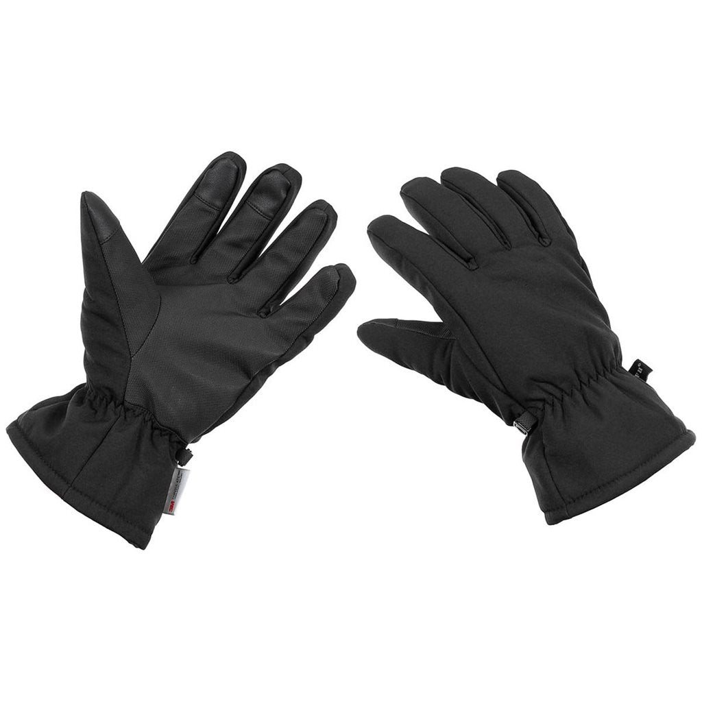 Guantes de dedo de invierno SOFTSHE 3M Thinsulate negros vista frontal