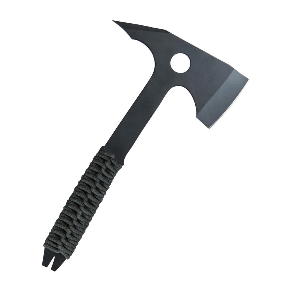 Tomahawk de doble cara con empuñadura envuelta en paracord