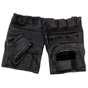 Par de guantes sin dedos de cuero negros