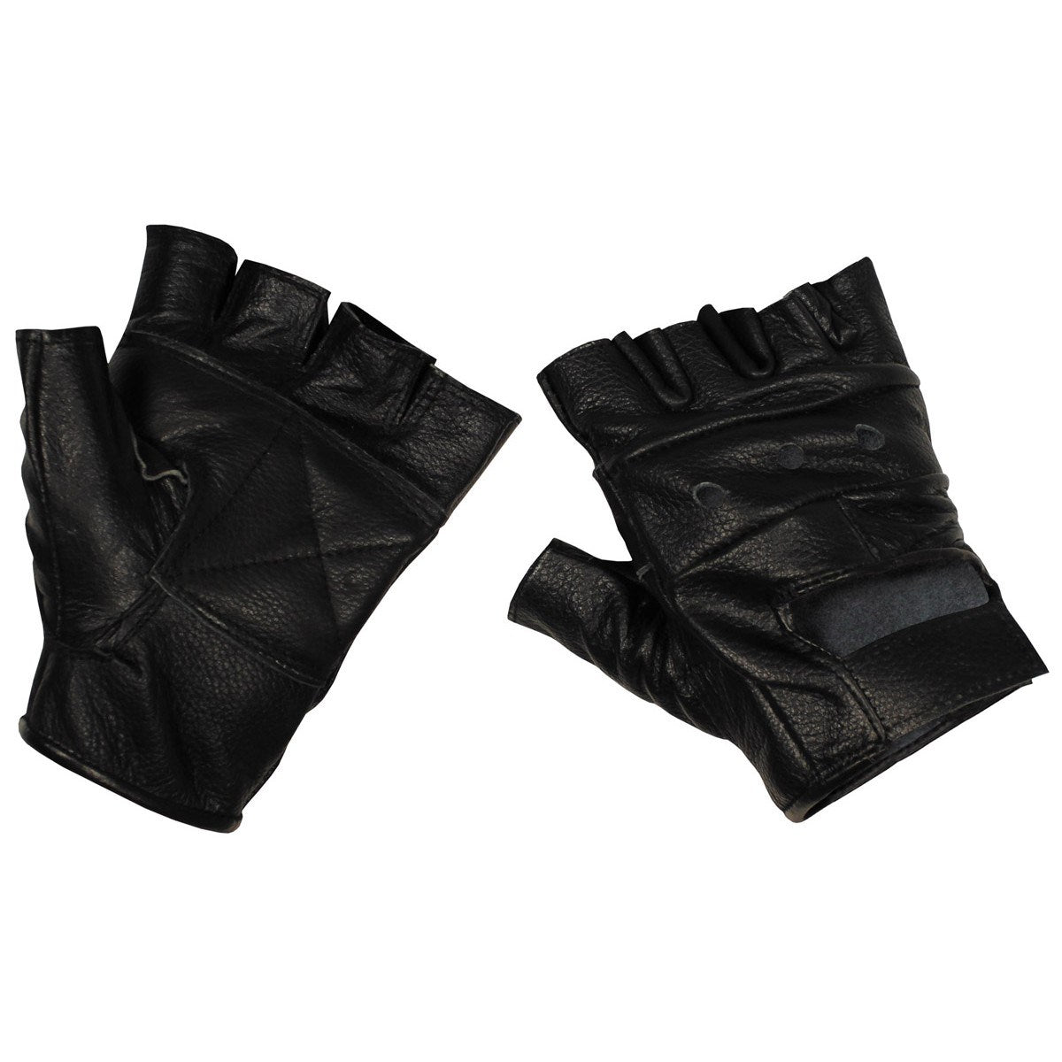 Par de guantes sin dedos de cuero negros