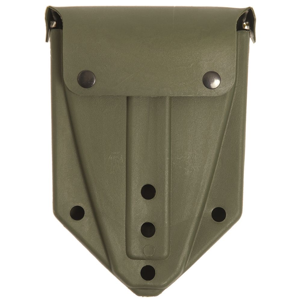 Funda plástica verde para pala plegable US/BW con 2 clips Alice y cierre a presión