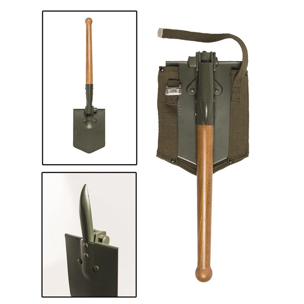 Pala plegable verde estilo Bundeswehr, nueva