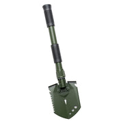 Mini pala plegable multifunción verde con funda y herramientas integradas