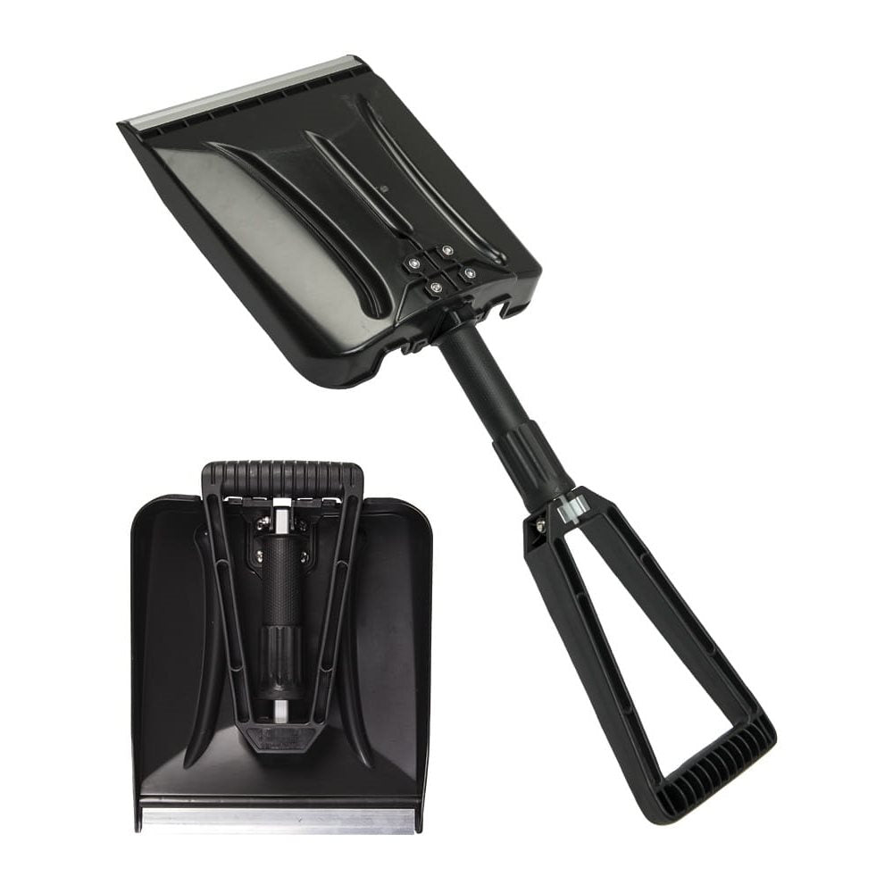 Pala plegable para nieve en ABS, color negro, diseño compacto y mango desmontable