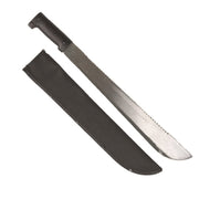 Macheta Mil-Tec con sierra, hoja 46 cm, mango plástico y funda de nylon negra