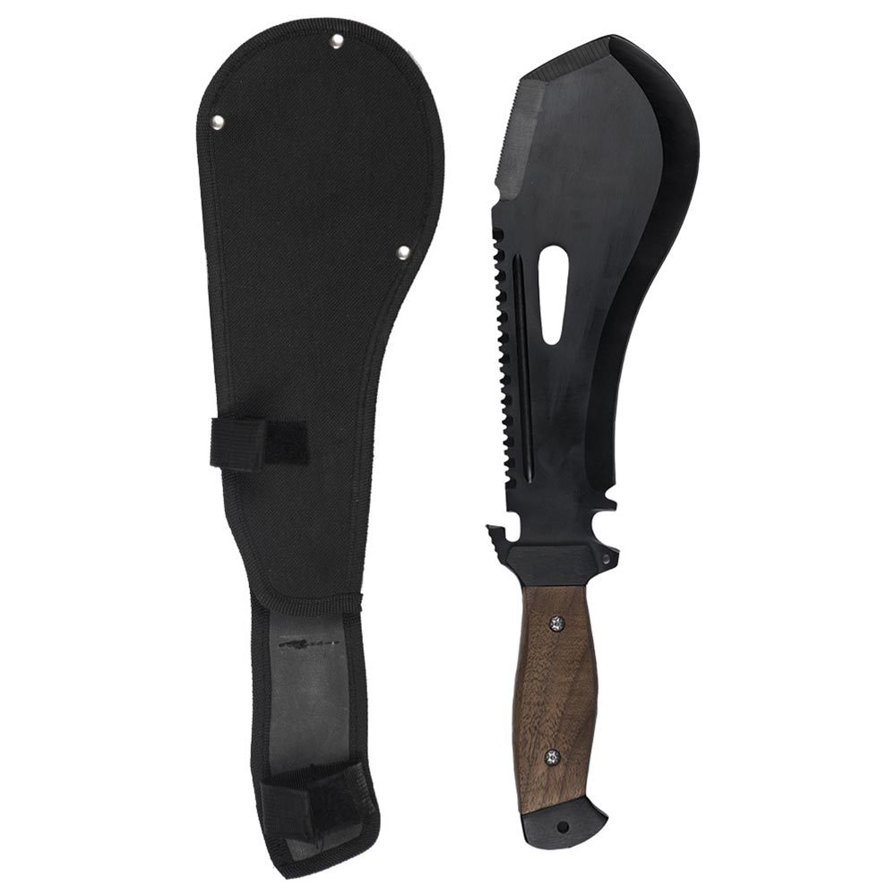 Machete BOLO SURVIVAL negro con sierra integrada y herramientas