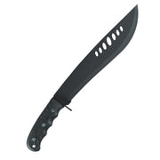 Macheta BOLO JUNGLE negra de acero con acabado ennegrecido y mango de goma