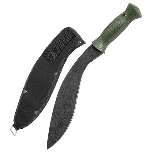 Machete KUKRI MiL-TEC con funda de nylon negra, hoja 25,5 cm, empuñadura ABS