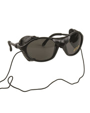 Gafas glaciales con protección nasal de cuero y lentes ahumadas con protección UV400
