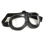 Gafas tipo RAF piloto negras con lentes angulares de plástico irrompible y sujeción nasal ajustable