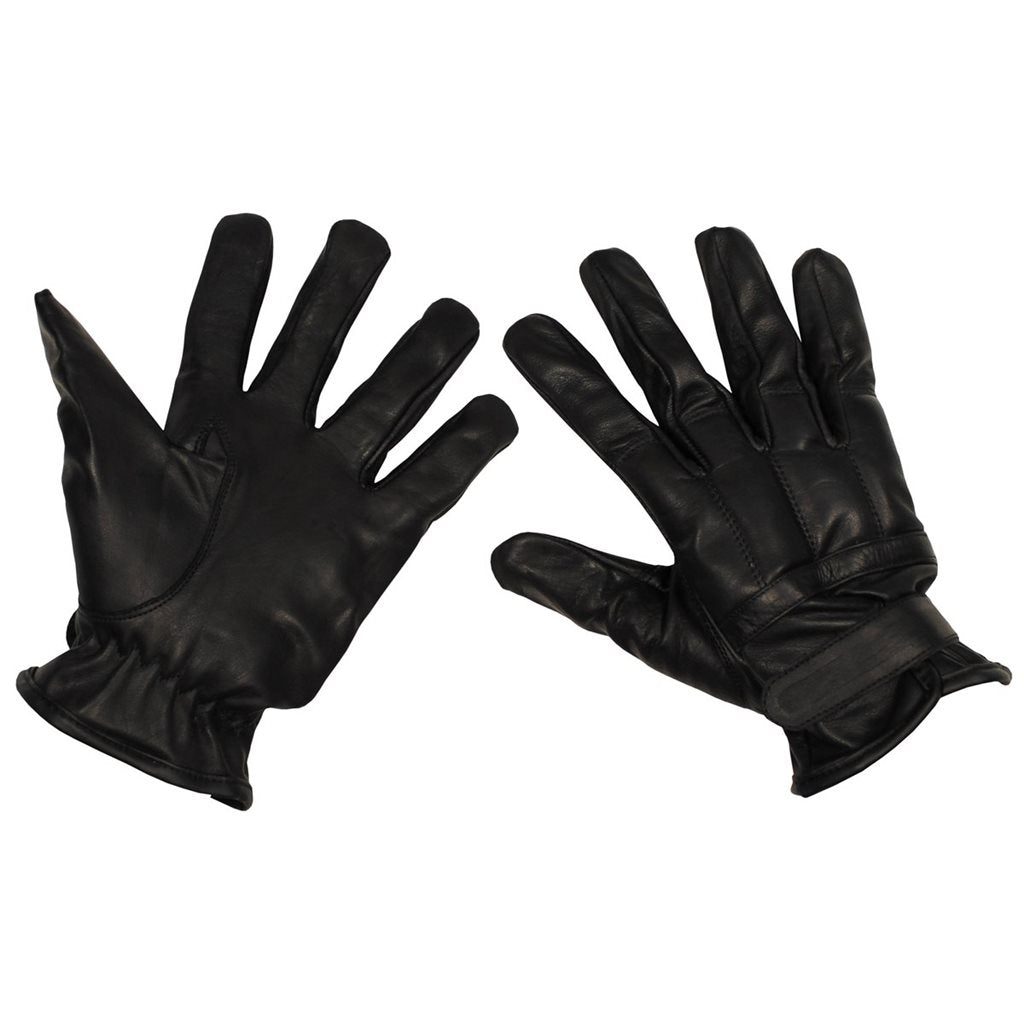 Guantes de cuero con relleno de arena de sílice, color negro