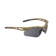 Gafas tácticas ATTACK montura coyote con juego de 3 lentes transparentes y naranjas