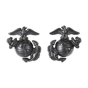 Insignias USMC Globe & Anchor negras - set 2 unidades, aprox 3 cm