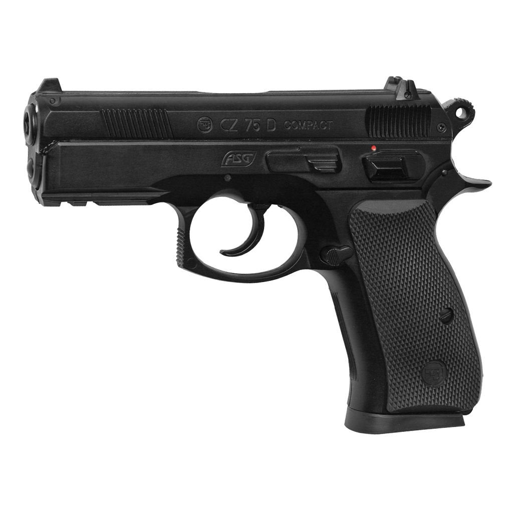 Pistola airsoft manual ASG CZ 75D Compact, BB 6 mm. Venta solo mayores de 18 años, categoría D