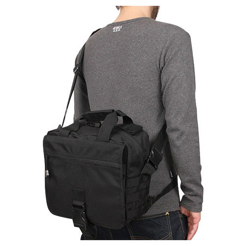 Bolso bandolera Condor ESCAPE & EVADE negro con bolsillo para radio y cintas modulares MOLLE