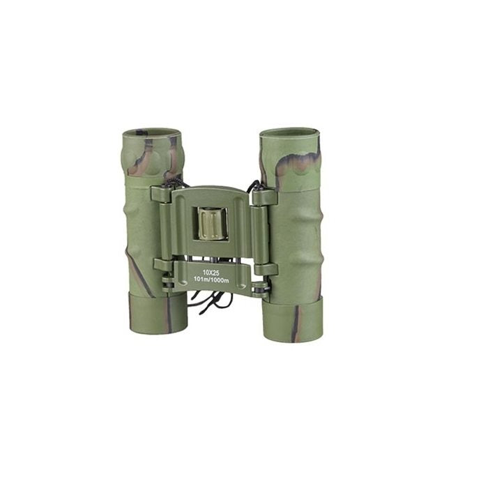 Prismáticos 10x25 GEN II con acabado de goma y funda en camuflaje