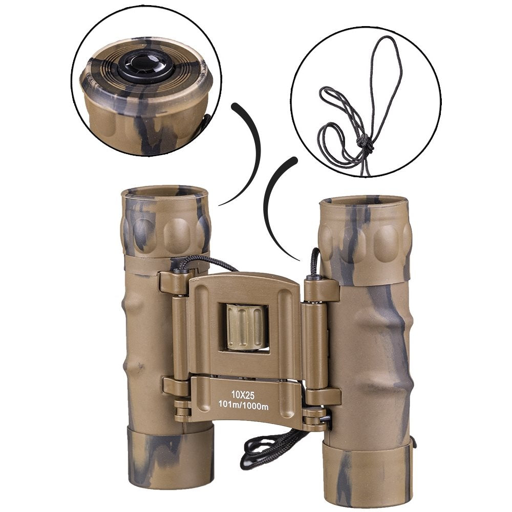 Prismáticos 10x25 GEN II en camuflaje DESERT con funda