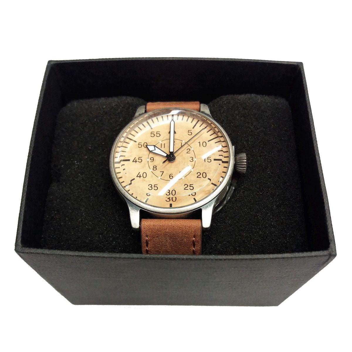 Reloj Vintage QUARTZ ME109 con esfera de 40 mm y correa de cuero