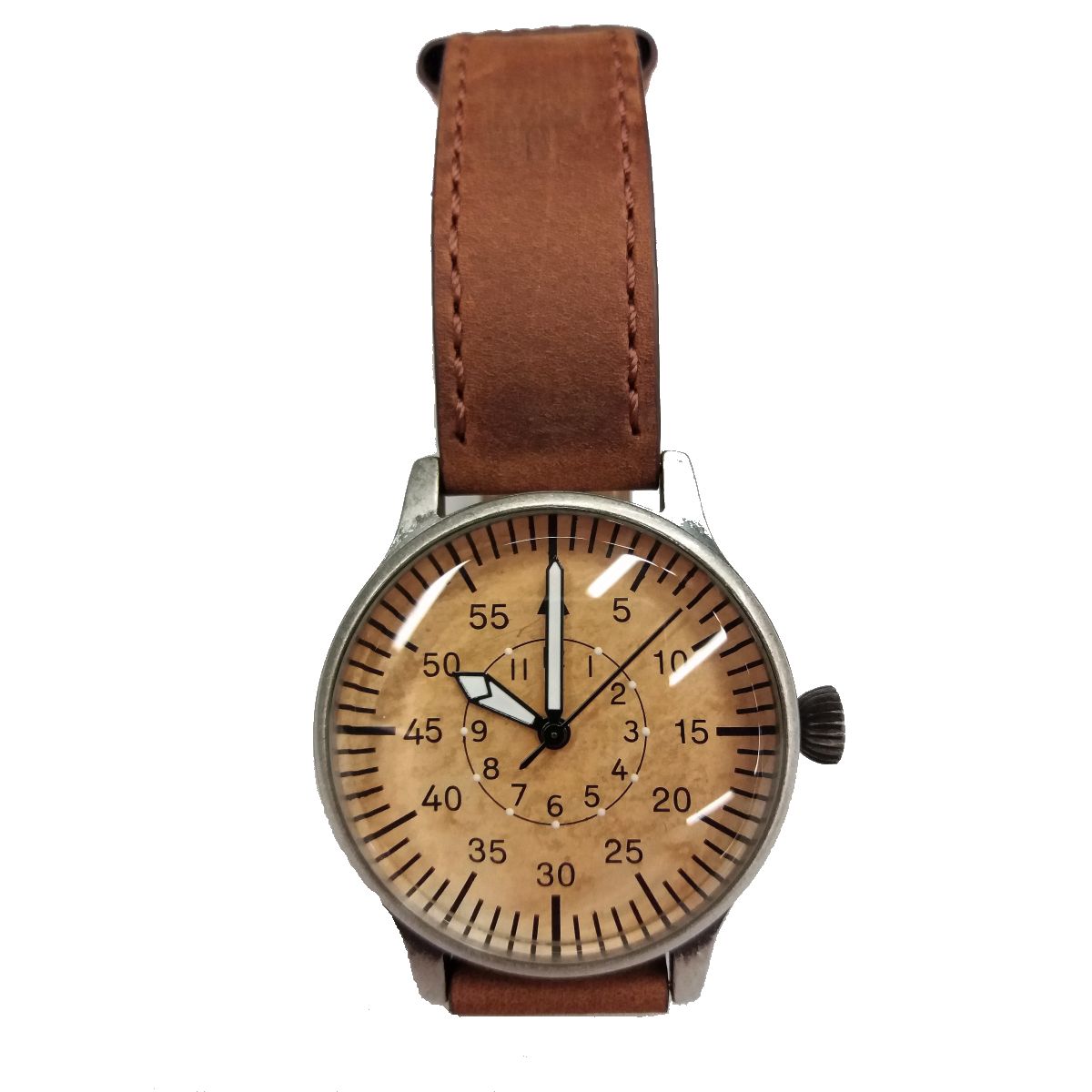 Reloj Vintage QUARTZ ME109 con esfera de 40 mm y correa de cuero
