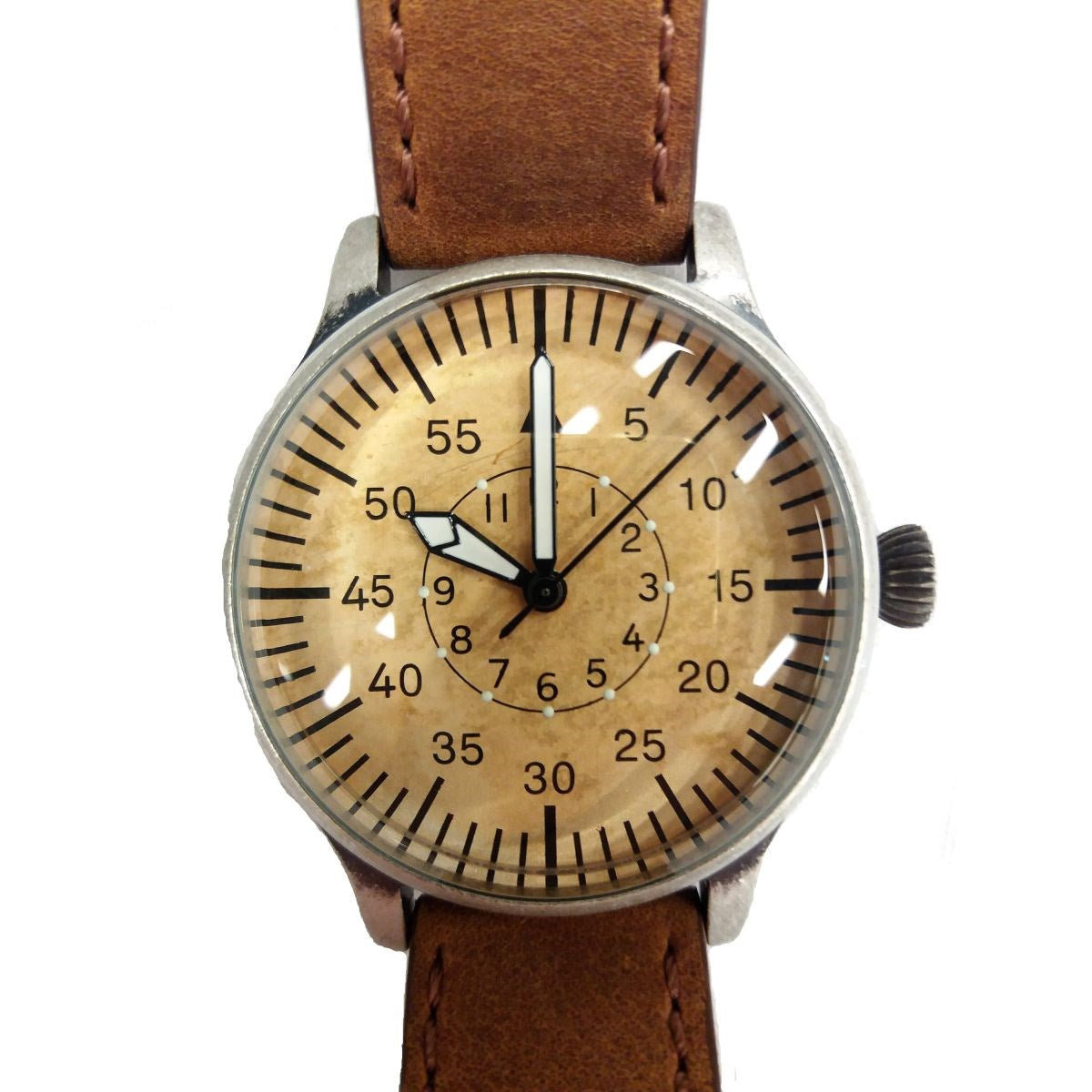 Reloj Vintage QUARTZ ME109 con esfera de 40 mm y correa de cuero